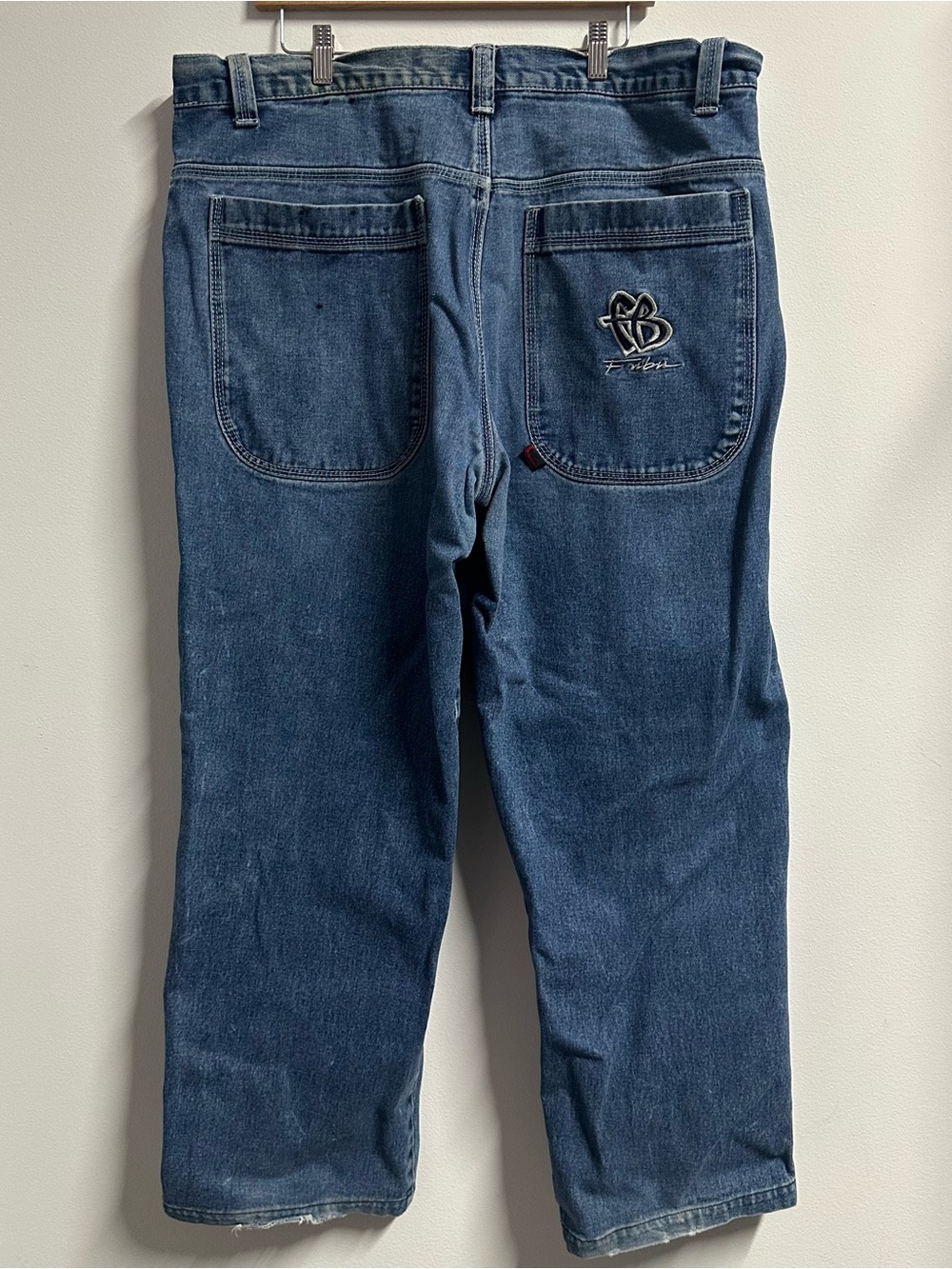 Vintage 90s FUBU Carpenter Jeans size 42 Blue Baggy Wide Leg Hip Hop Y2K Denim